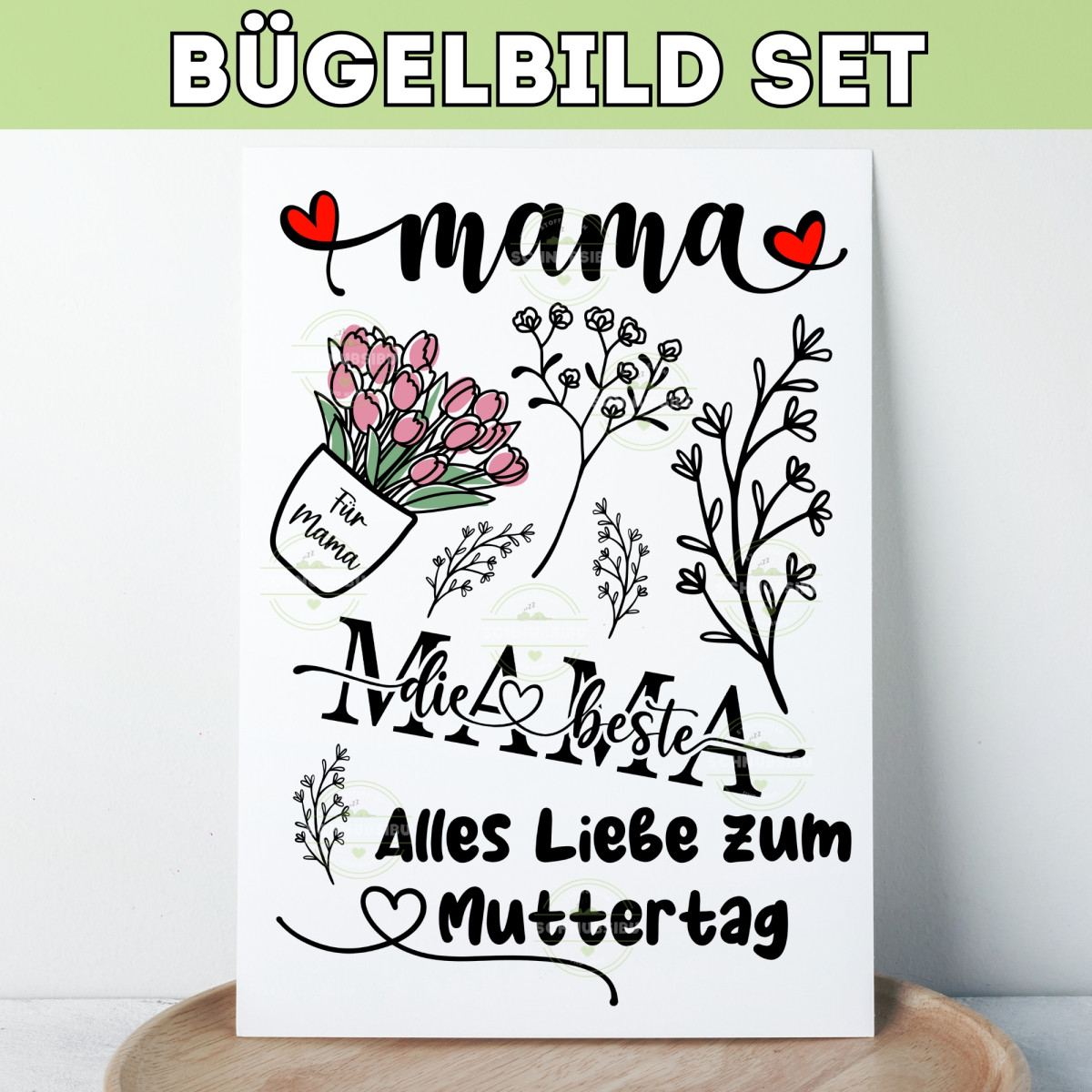 Bügelbild Set Muttertag